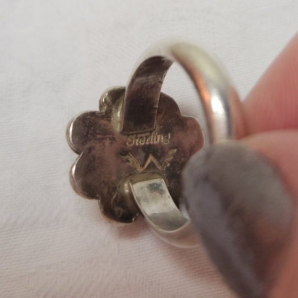 Vintage Navajo silver turquoise ring - Picture 10 of 11